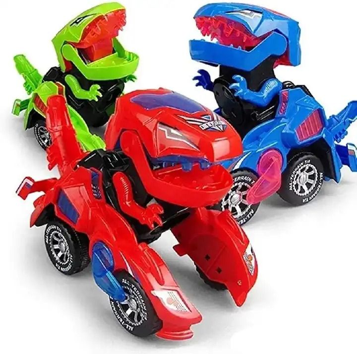 Dinosaur car Pull Back Press Dinosaur Toy Car Cartoon Animal Clockwork Big Tire Wheel Stunt Kids Monster Help children imagine flying: The box car contains 3 cute dinosaur pull back cars (different di