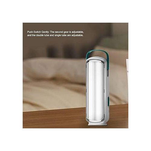 AKKO STAR Emergency Lamp Outdoor Camping Light Rechargeable Double Tube Emergency Desk Lamp Portable Working Lamp for Household Power Failure Night Market, LED Camping Lantern,, LED Camping Lantern Wa
