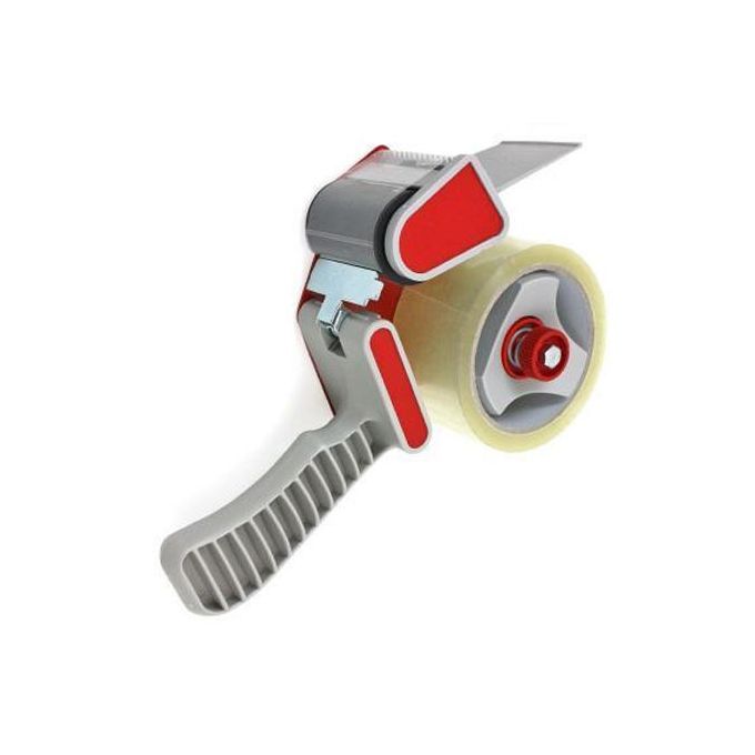 Officepoint 2 Inch RED COLOUR Heavy Duty Hand Held Tape Gun Dispenser Packing Shipping Boxes With Free Tape Tape Dispenser One-hand Grip Design Quick Cut, Carton Sealer, Sealing Machine
