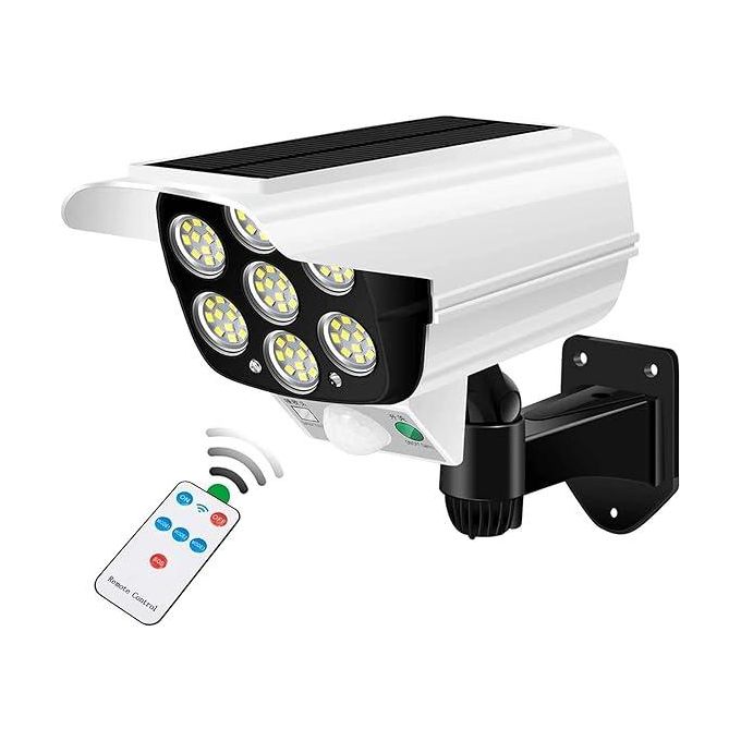 Solar Light Outdoor Motion Sensor Solar Lights 180Watts Spotlight With Remote Controller Floodlights Outdoor IP66 Waterproof, Wireless Dummy Decoy Fake Security Camera