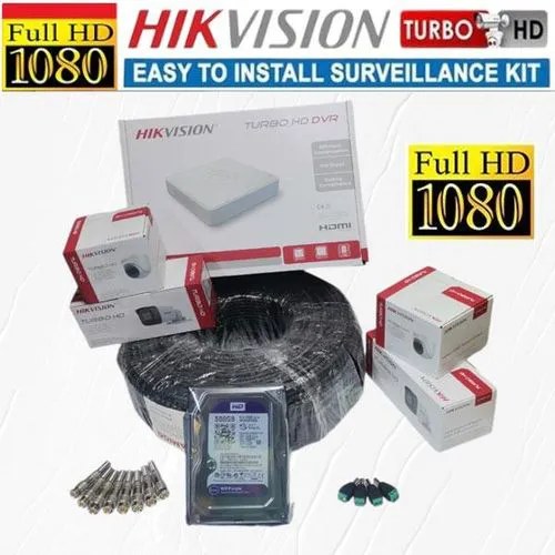 Hikvision Stunning Image Quality 4 HD 1080P Full HD CCTV Cameras Full System Kit -With 8 Channel DVR & 50M Cable