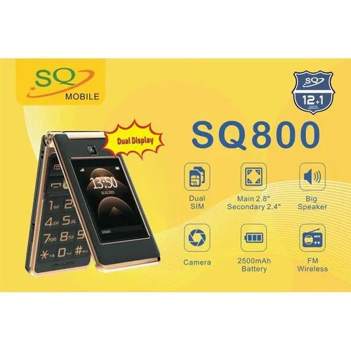 SQ 800dual sim 2500mah battery camera display front and back big speaker fm wireless