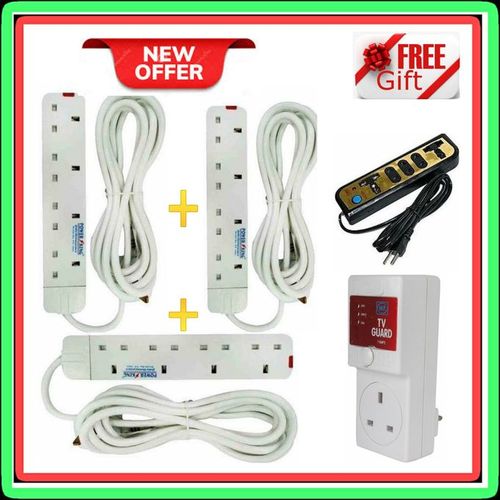 Power King 3 × 4 Way Power Extension Cable & GIFTS