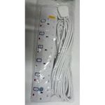 Jsb 6-Way Socket Power Extension With 10m Cable Long