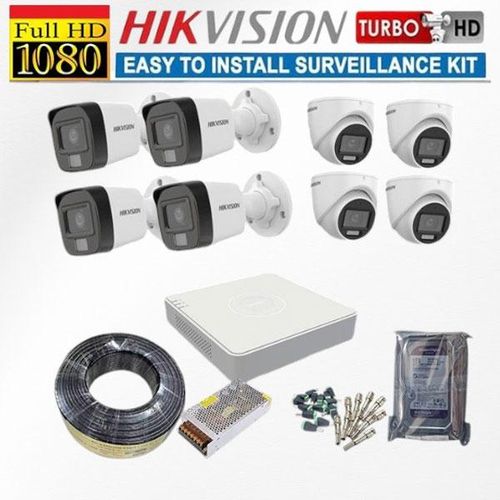 Hikvision 8 1080P Full HD 2MP Hybrid CCTV Cameras with Audio Voice Recording Capabilities Complete System Kit