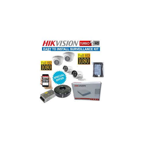 Hikvision 4 Full HD 2MP 1080P CCTV Cameras Complete System Kit Pack