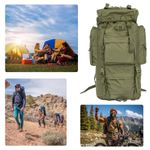 Camping & Hiking 70L Waterproof Hiking Daypack Large Hiking Backpack, Hunting Camping Travelling Rucksack Backpack for Men Outdoor Sports Backpack Jungle Green