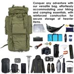 Camping & Hiking 70L Waterproof Hiking Daypack Large Hiking Backpack, Hunting Camping Travelling Rucksack Backpack for Men Outdoor Sports Backpack Jungle Green