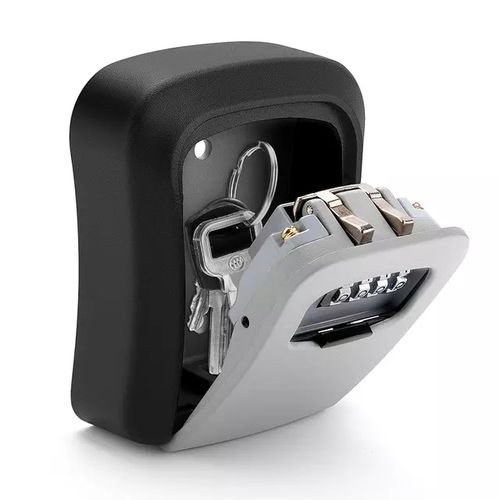 Key Lock Box :: Aluminum Alloy Material 4 Dial Password Key Lock Box - Grey