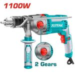 TOTAL 1100W Commercial INDUSTRIAL Heavy Duty Impact Harmer Electric Corded Drill-Max.drilling capacity:16mm