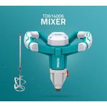 TOTAL 1400W Heavy duty Mixer/Mixing Paddle For Paint, Plaster, Cement, Concrete and Mortar with M14 Stirring Tool Mount
