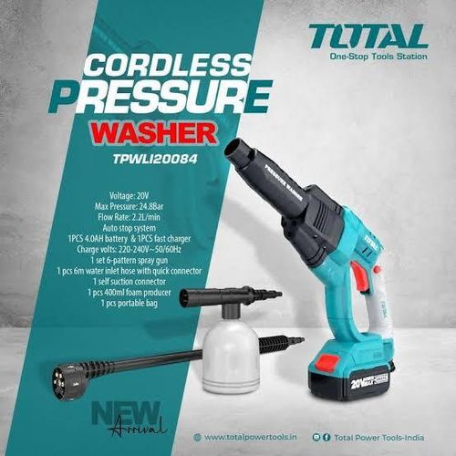 TOTAL Cordless Pressure Washers Wireless Car Wash Machine Spray CAR WASH MACHINE Water Gun Sprayer Battery Powered High Pressure Washer