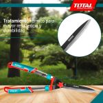 TOTAL Heavy Duty Hedge Clippers - 22” Manual Garden Hedge Shears with Wavy Carbon Steel Blade
