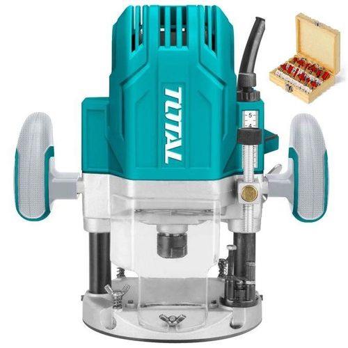 TOTAL Electric Wood Router Plunge Machine 1200waats plus free Multifunctional 12 pieces Router bits for Professional Wood working and DIY
