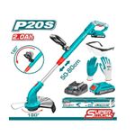 TOTAL Grass Trimmer Cordless Lithium Ion Grass Trimmer With Battery And Charger Brush Cutter String Trimmer.