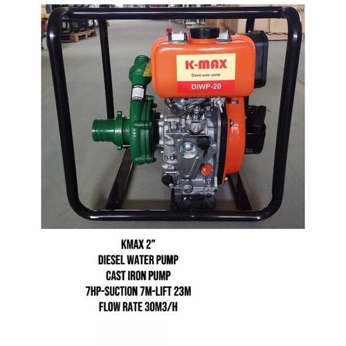 KMAX 2 Inches Diesel Water Pump 7HP Engine , 23M Lift , 30M3/H Flow Rate Cast Iron Pump