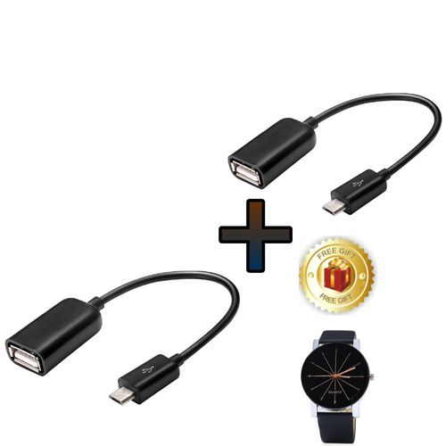 Otg Connect Kit 2 Micro USB Cable Black+free Gift