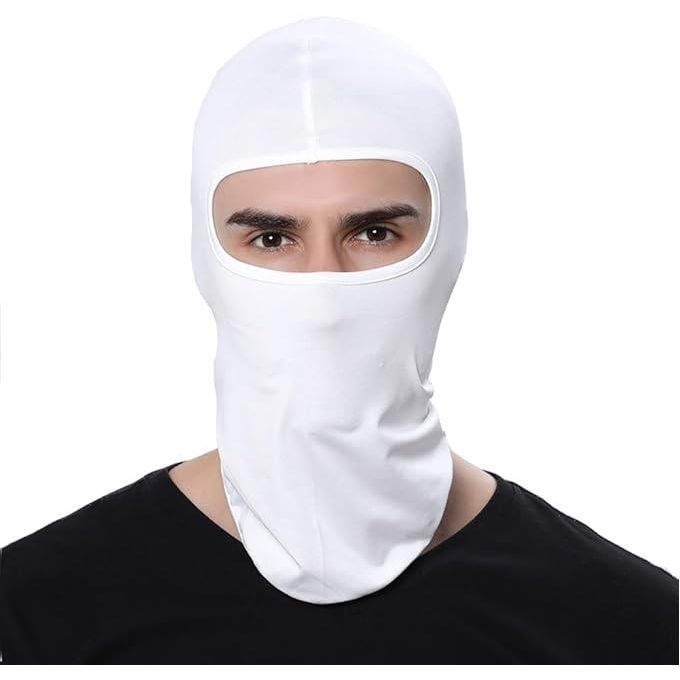 White Ski Mask Bandana Face Hat for Outdoor Airsoft Motorcycle Hood Helmet Balaclavas Headwear