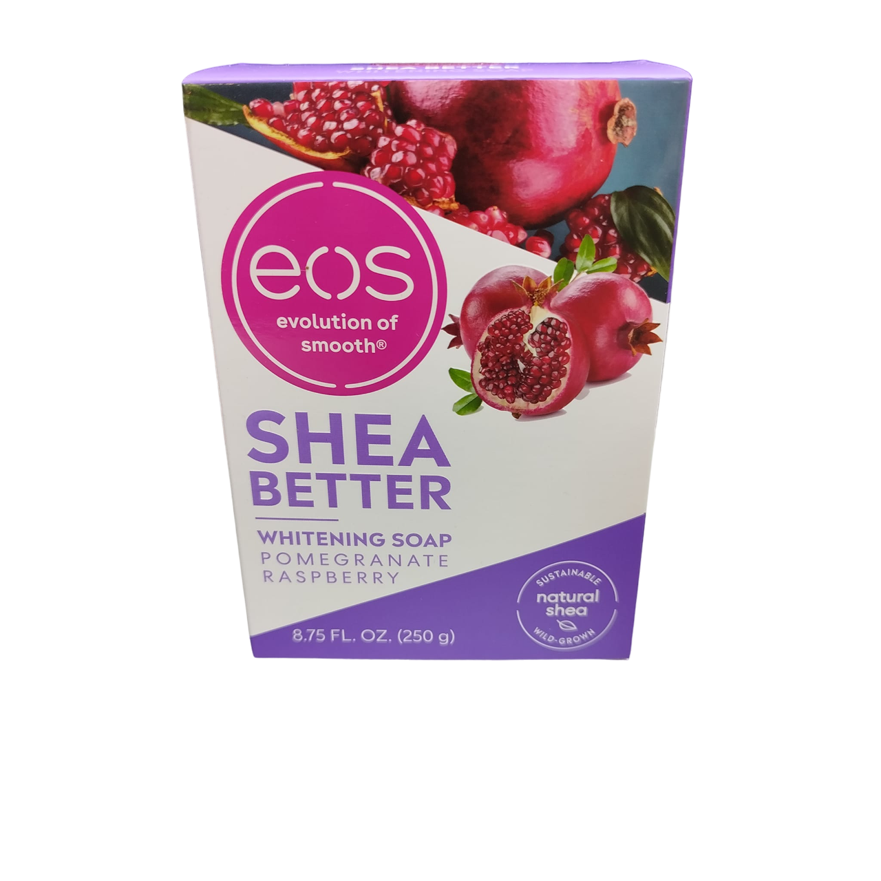 EOS Shea Better POMEGRANATE & RASPBERRY Soap. Hydrates, Cleanses, Smooths, Softens, Removes Grease, Ashy skin, Sticky Residue and Whitens.
