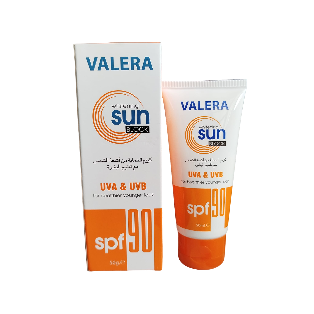 Valera Sun Block sunscreen Cream SPF 90. Offers Broad Spectrum Sun Protection UVA&UVB, Treats & Prevent Brown Spots & Wrinkles caused by harmful Sun Rays & Whiten Skin Complexion & Anti-Aging