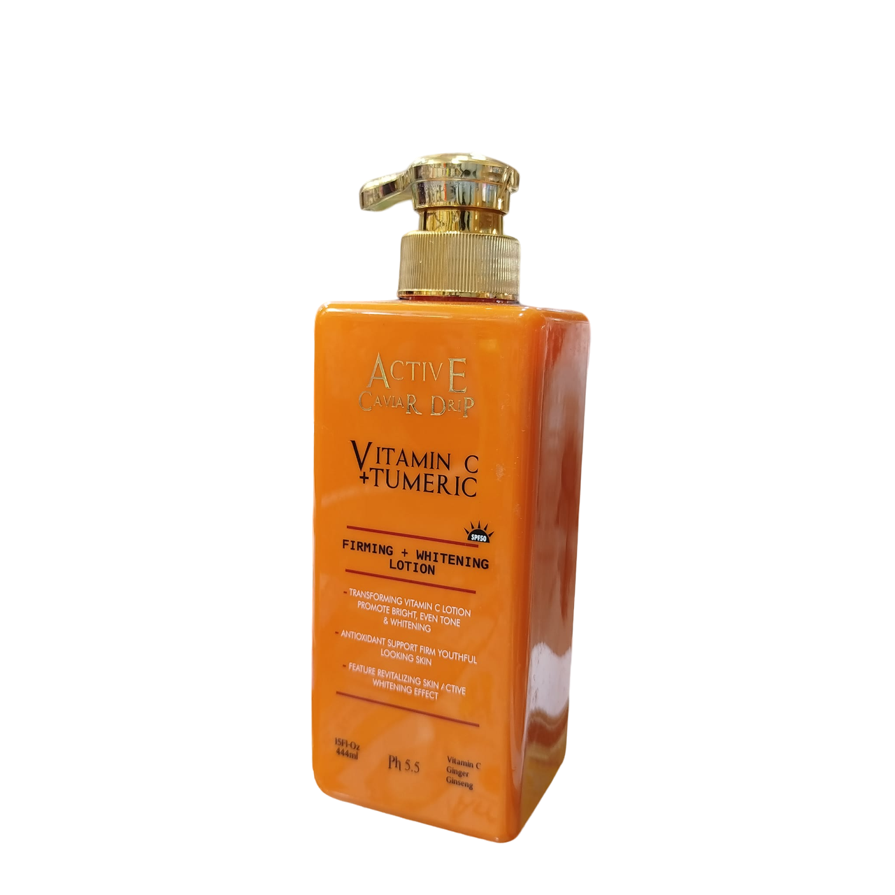 Active Caviar Drip Vitamin C + Turmeric Firming & Whitening Lotion. Brightens, Whitens, Evens the skin tone, Firms the skin, Makes skin Young, Moisturizes and is anti-Aging.