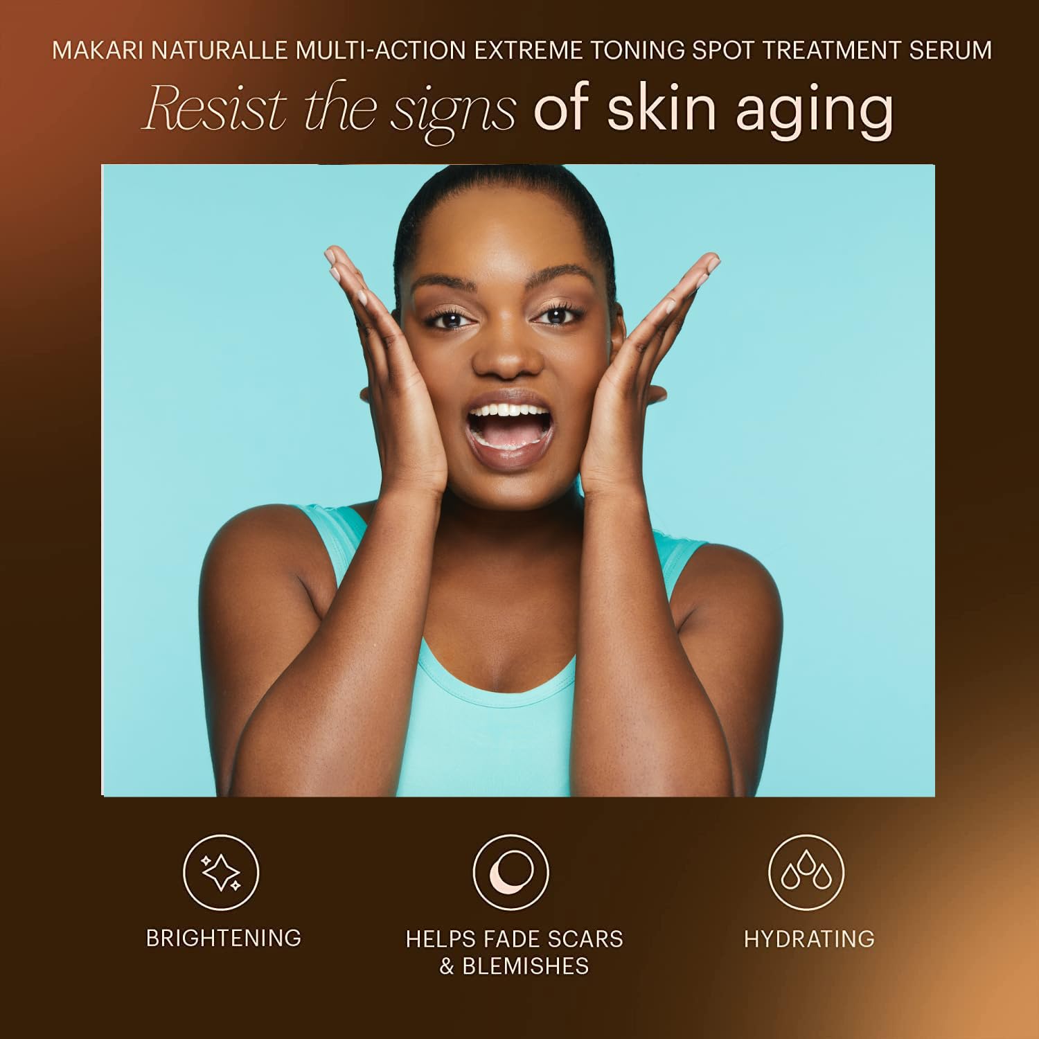 Makari Lightening Serum with Argan Oil & Sweer Almond Oil SPF 15. Moisturizes, Lightens the skin, Brightens, Tones, Removes Dark Spots, Dark Circles, Scars,  Blemishes, Calms Irritated skin & Evens