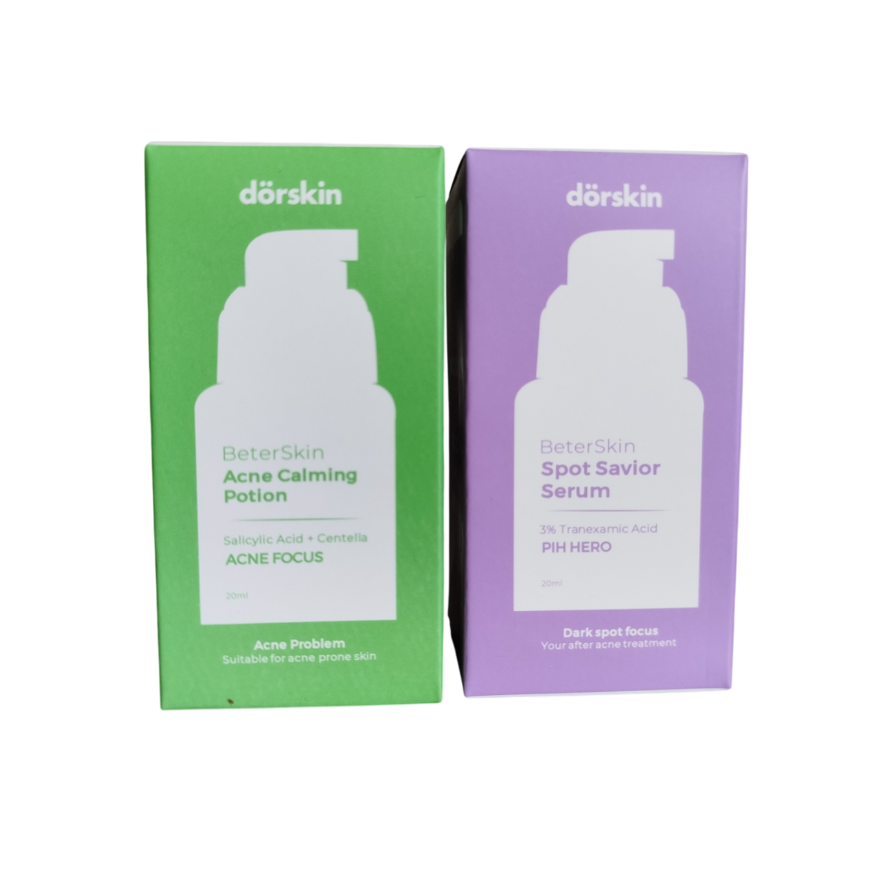 Dorskin DARK SPOT Treatment Face Serum + ACNE Treatment & Calming Face Serum Potion. Treats Acne, Dark Spots, Acne Marks, Hyperpigmentations, Brightens, Glows, Moisturizes, Evens, Smooths & Softens