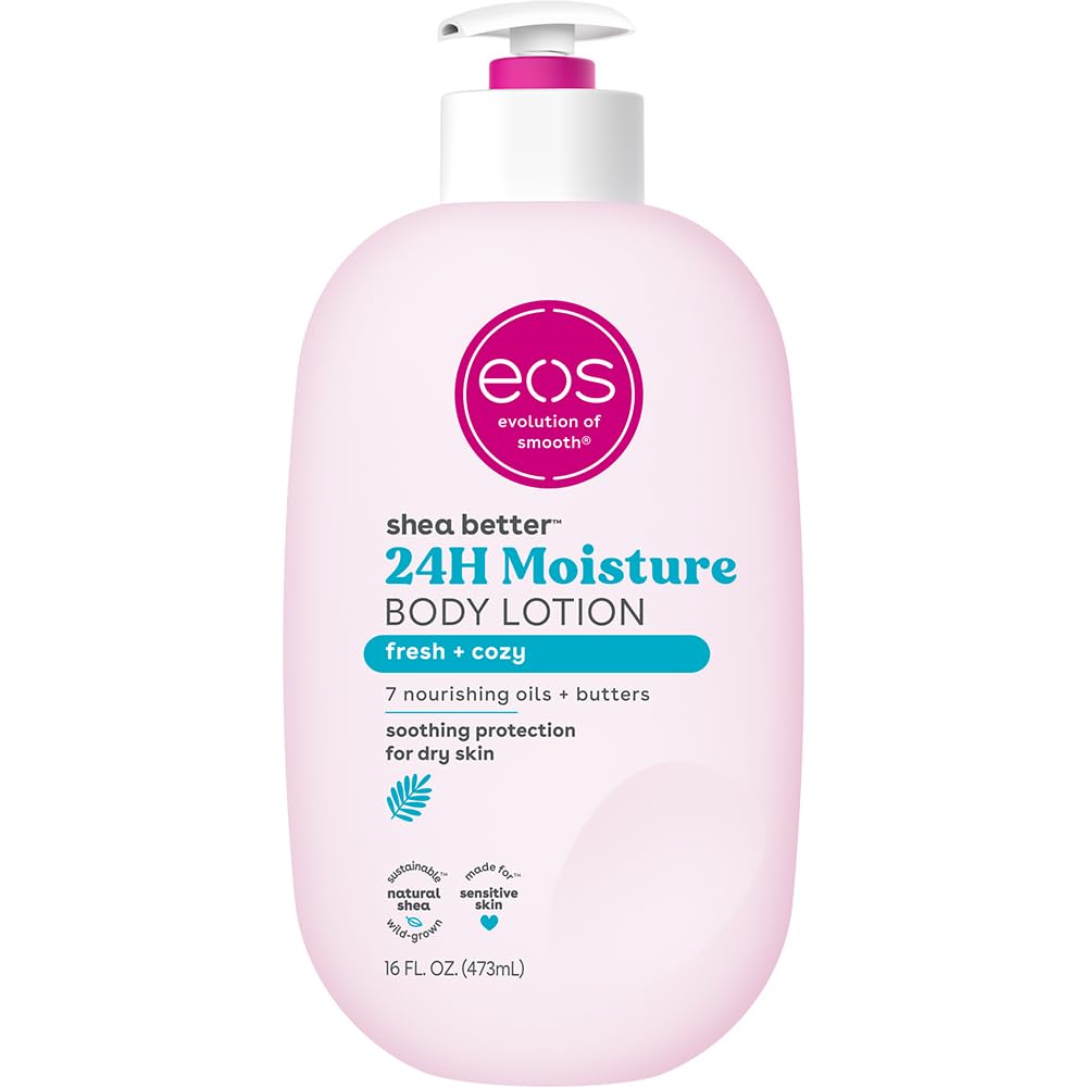 EOS Fresh + Cozy 24H Moisture Body Lotion.