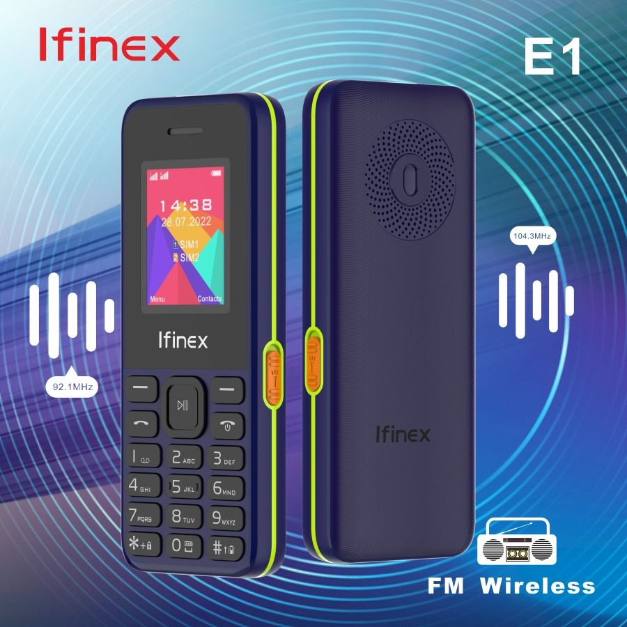 Ifinex E1 with Tripple simcard,Memory slot,Fm Radio 1PC