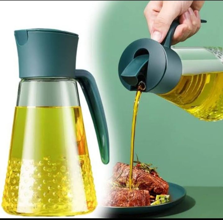 No Drip Auto Flip Cooking Oil / vinegar Dispenser with Non-Slip Handle for Kitchen Cooking -630ml