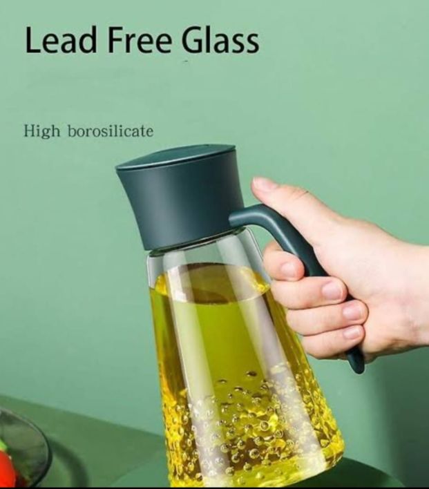 No Drip Auto Flip Cooking Oil / vinegar Dispenser with Non-Slip Handle for Kitchen Cooking -630ml