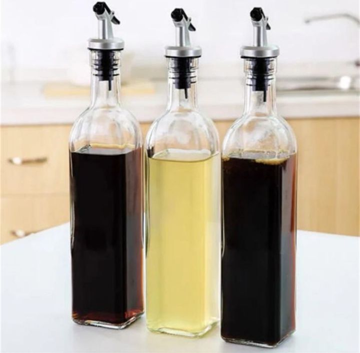 Non-drip Clear Glass Oil ,Vinegar,Cooking Wine and soy sauce Dispenser   Bottle for Kitchen-500ml