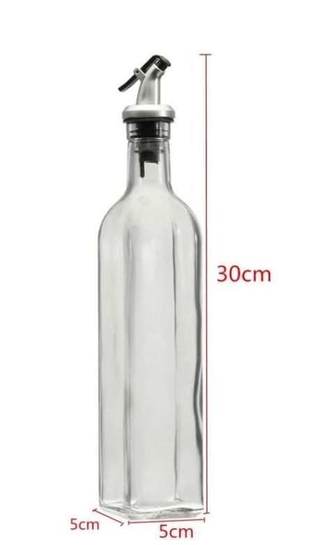 Non-drip Clear Glass Oil ,Vinegar,Cooking Wine and soy sauce Dispenser   Bottle for Kitchen-500ml