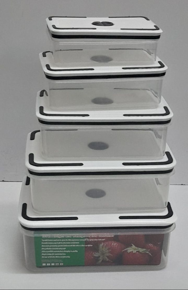 5 in 1 Food /Vegetable/Cereals /Fruits Storage Containers with Lids  for Fridge, Cabinet,Kitchen Organizer