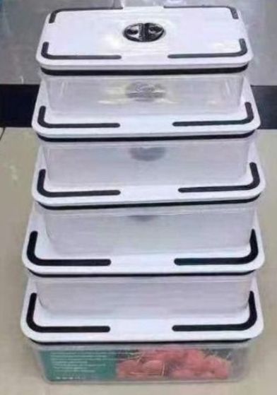 5 in 1 Food /Vegetable/Cereals /Fruits Storage Containers with Lids  for Fridge, Cabinet,Kitchen Organizer