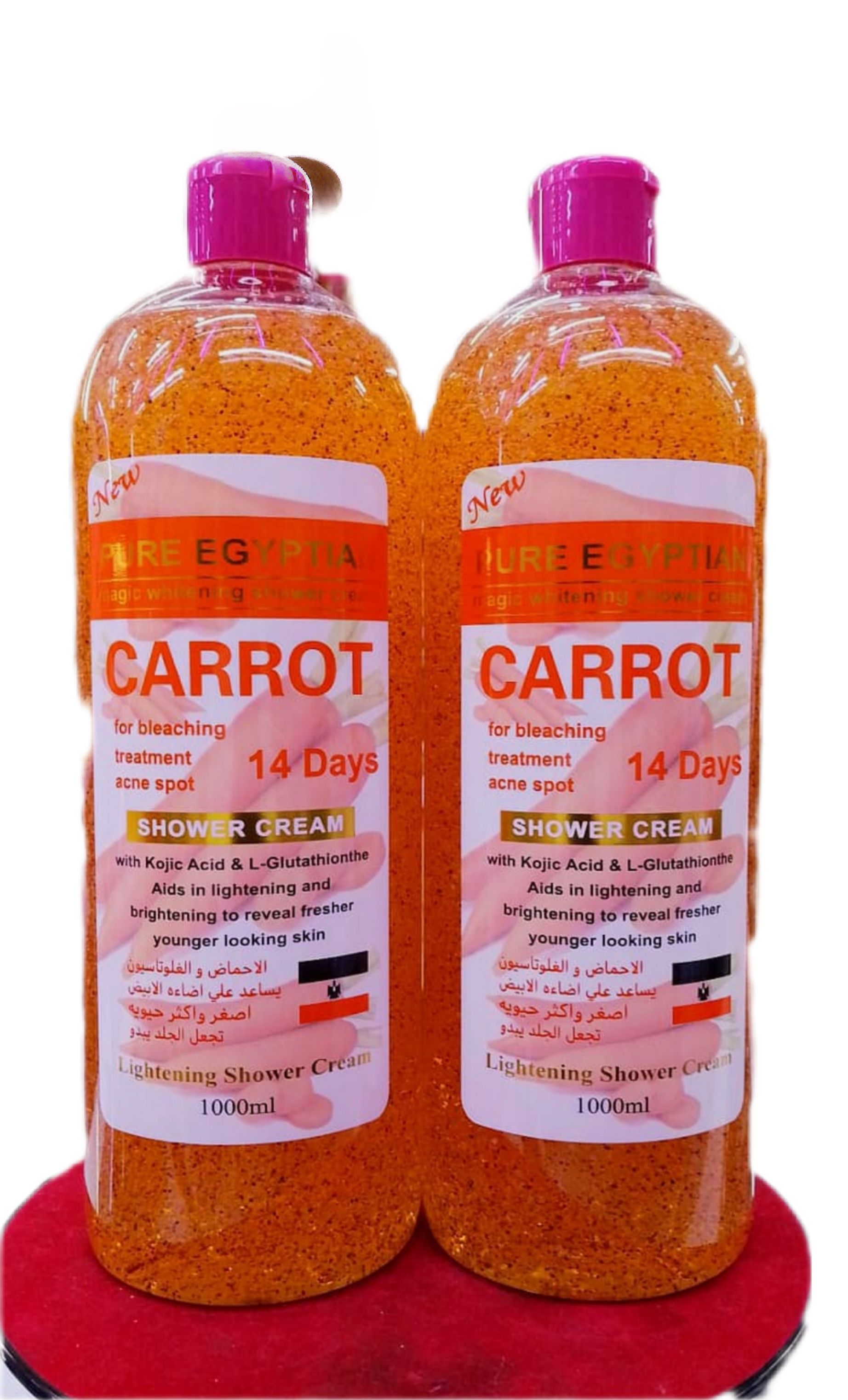 Pure Egyptian Exfoliating Carrot magic whitening & Lightening with kojic Acid & glutathione shower cream gel  Body washes -1000ml