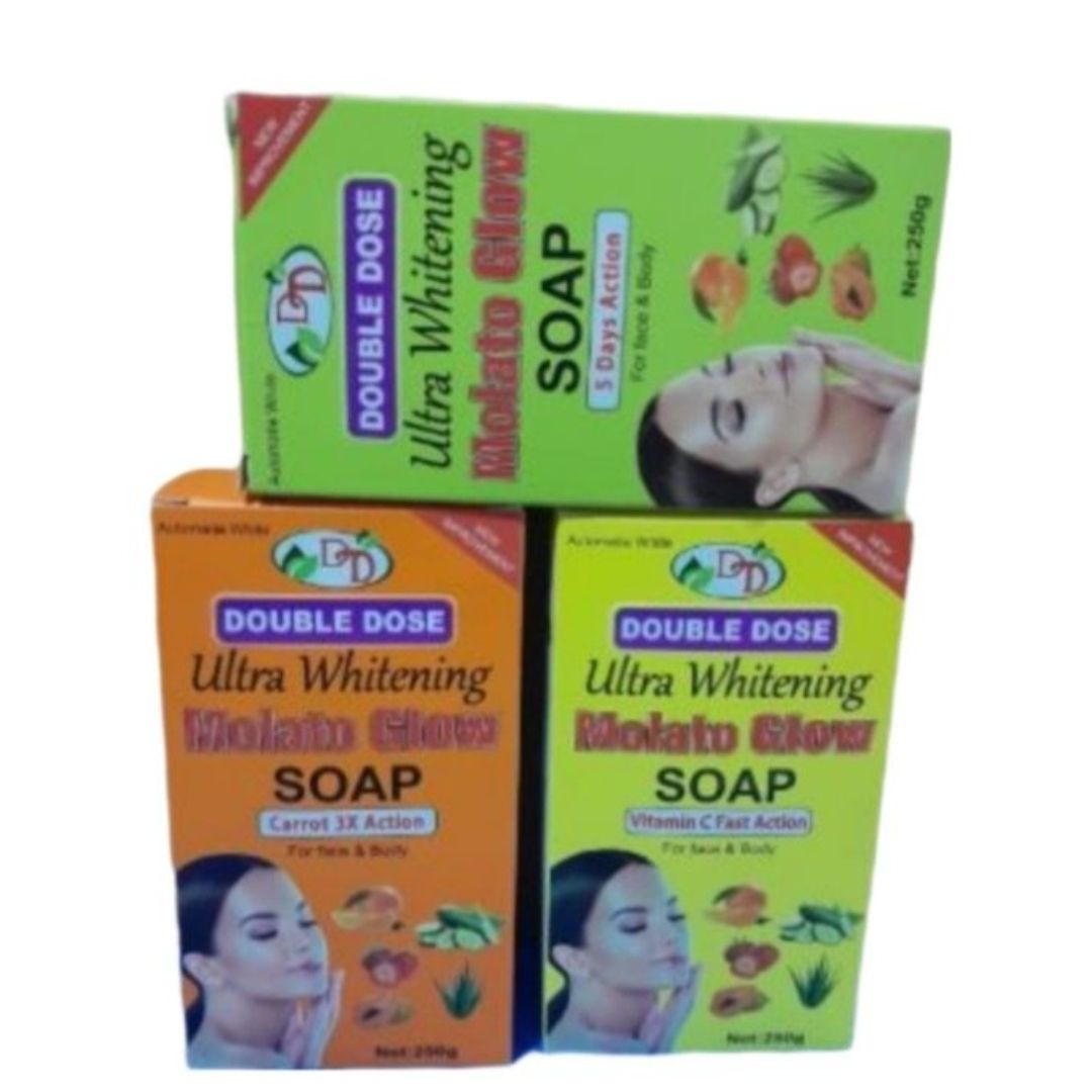 Molato Ultra Whitening Glow Double Dose Face And Body Soap For Moisturizing , Brightening, Deep Cleansing, Fade Dark Spots