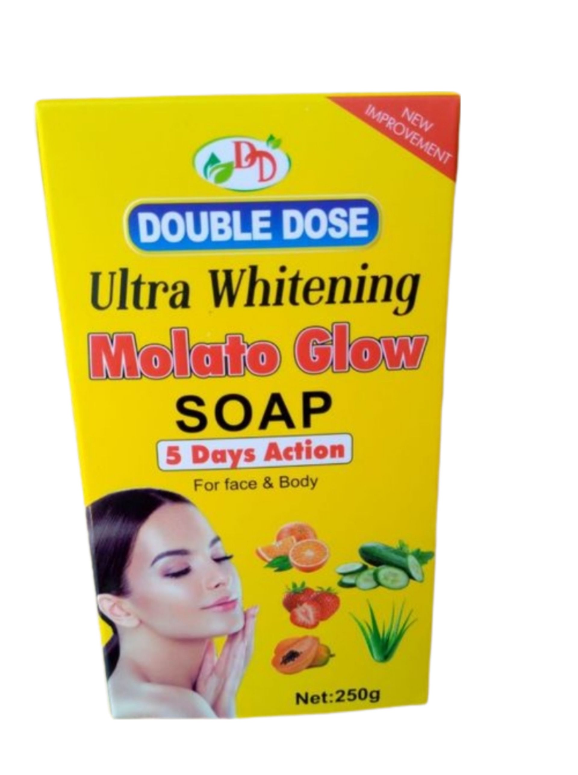 Molato Ultra Whitening Glow Double Dose Face And Body Soap For Moisturizing , Brightening, Deep Cleansing, Fade Dark Spots
