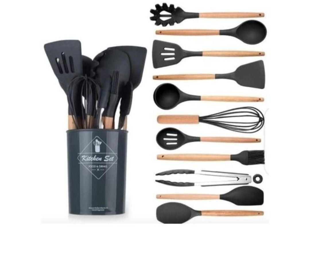 12pcs Nonstick  Silicone Cooking Utensils Set Kitchenware Spoon Set Kitchen Utensils Set
