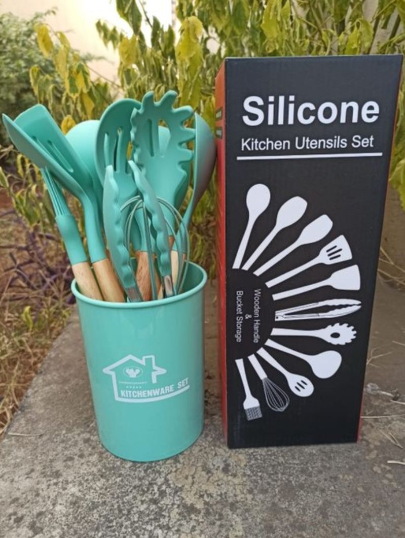 12pcs Nonstick  Silicone Cooking Utensils Set Kitchenware Spoon Set Kitchen Utensils Set
