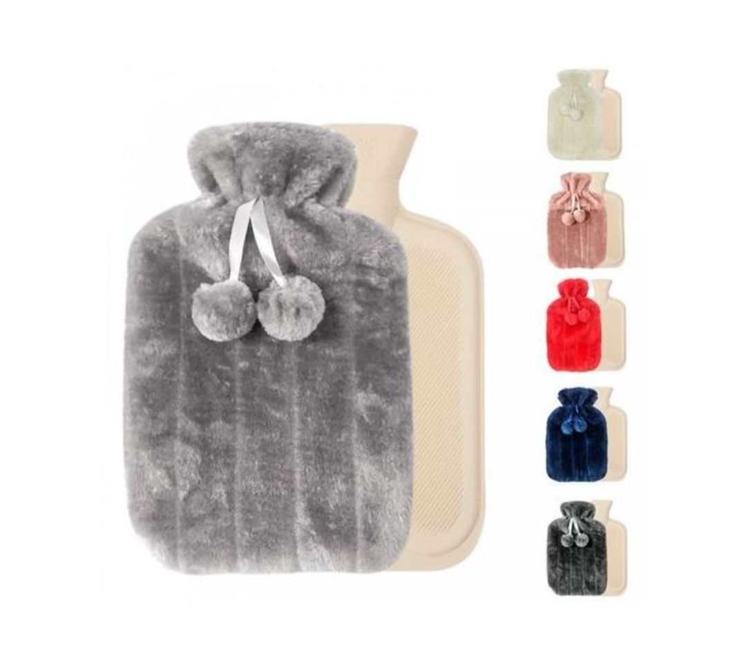2L Hot Water Bottle with Soft Faux Fur Cover for Pain Relief Menstrual Cramps  Hot Compress and Cold Therapy