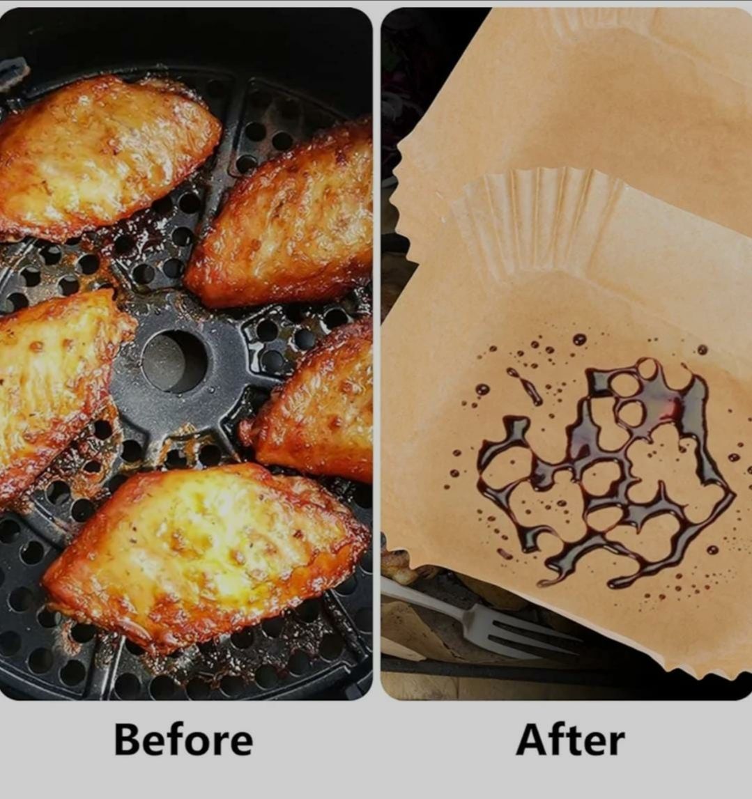 100pcs Mini Air Fryer Paper Liners,Disposable ,Non-stick Paper Liner for Microwave