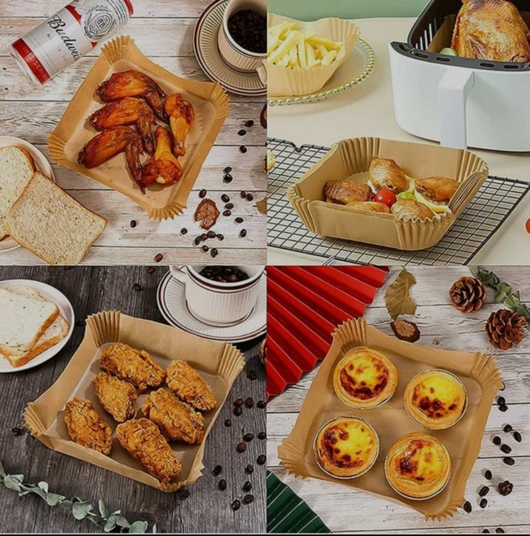 100pcs Mini Air Fryer Paper Liners,Disposable ,Non-stick Paper Liner for Microwave