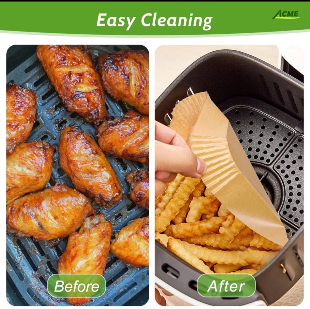 100pcs Mini Air Fryer Paper Liners,Disposable ,Non-stick Paper Liner for Microwave