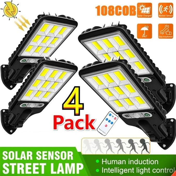 Solar Light Bright Solar Outdoor Lights 4 Piece Solar Powered Street Motion Sensor Lights