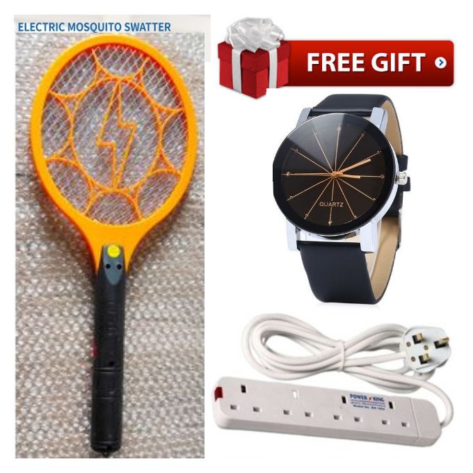 Electric Mosquito & Bat Racket Killer+4Way Extension+Watch