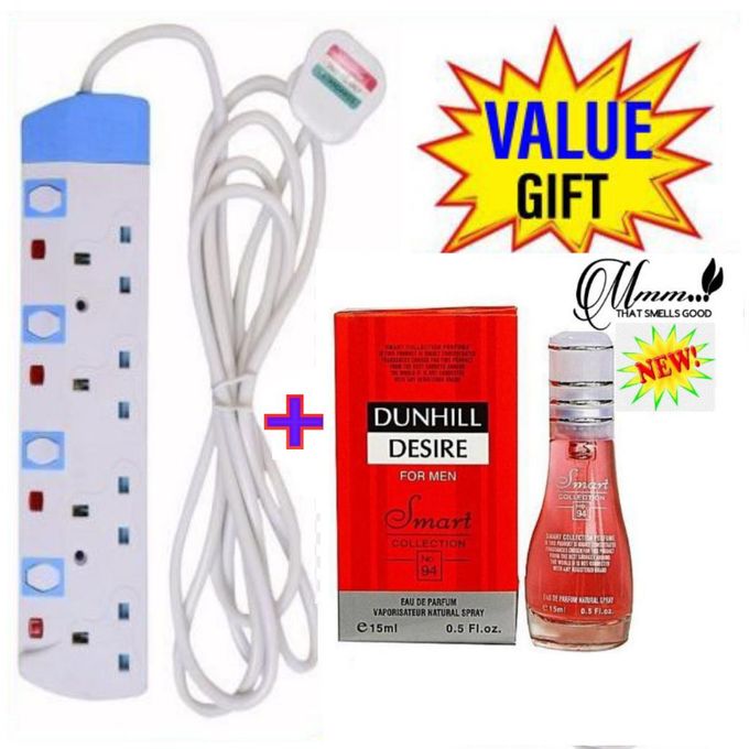 Power King HOME BEST 4 WAY POWER EXTENSION WITH LONG CABLE+FREE DUNHILL DESIRE PERFUME