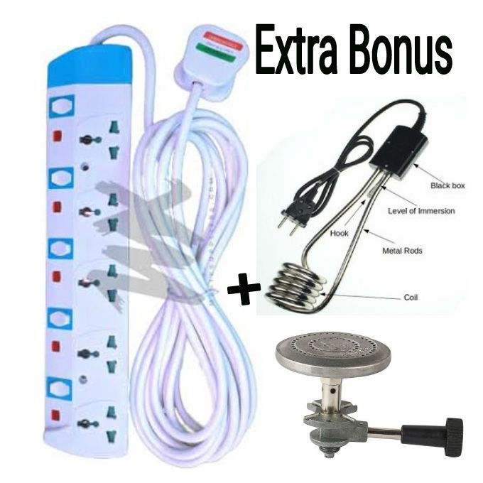 Power King Heavy Duty //Power Extension Socket- 5Way+ Bonus