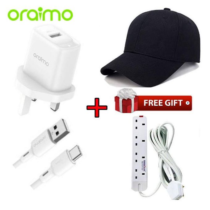 Oraimo Original type C Faster Charger +Cap+Free 4 Way power Extension