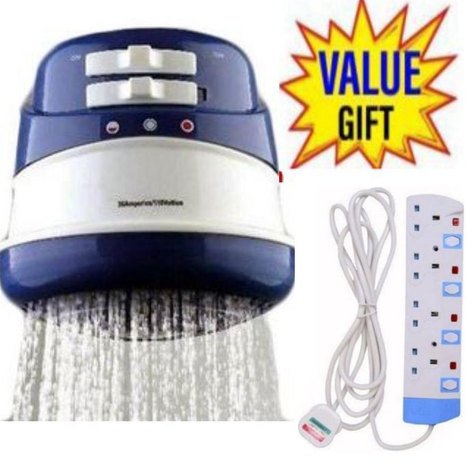 Horizon Bathroom Instant Hot Water Shower For Fresh And Salty Water + Free 4 Way Power Extension